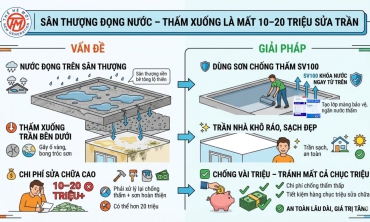 Sơn chống thấm ngăn cho sân thượng đọng nước