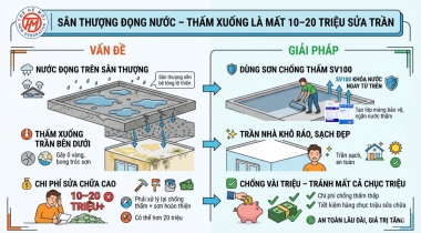Sơn chống thấm ngăn cho sân thượng đọng nước